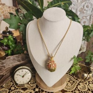 Joan Rivers Gold and Pink Pendant Necklace